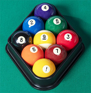 Billard placement boules : Jeu de la 9