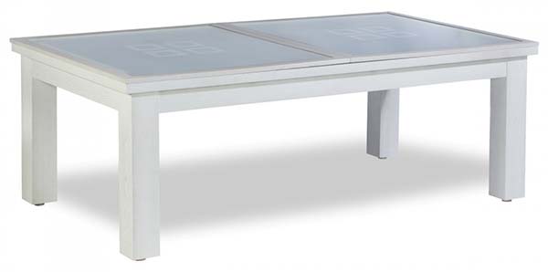 Billard table blanc en verre