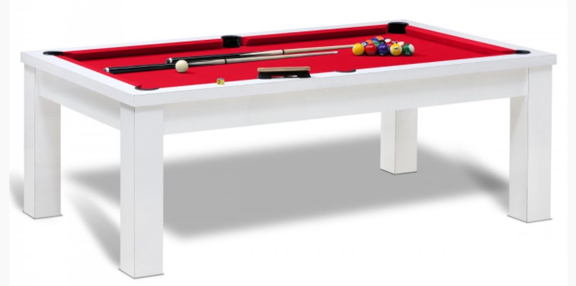 Billard blanc tapis rouge