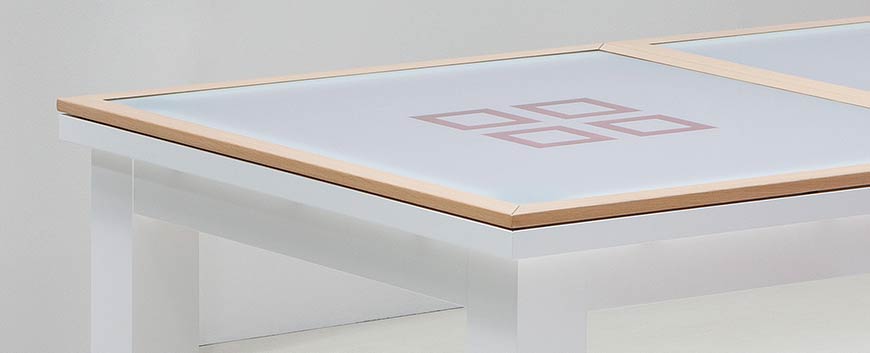 table billard convertible : plateau verre avec cadre en bois