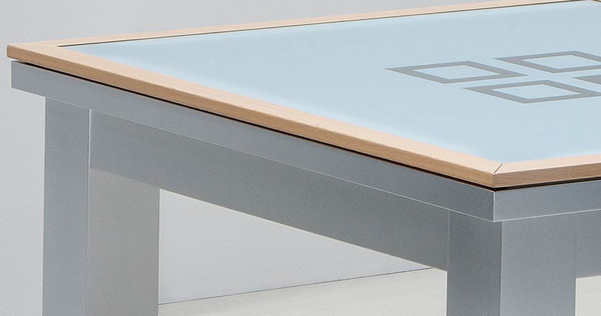 Table billard convertible design : verre et bois