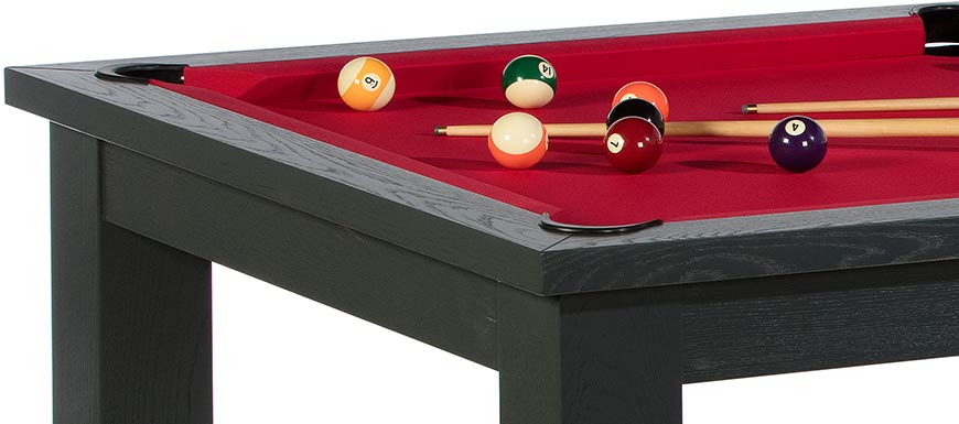 Table de billard americain : Ontario gris anthracite avec tapis rouge