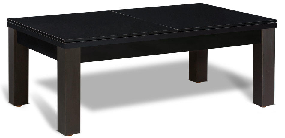 Billard table a manger, en bois noir et pieds anthracite