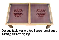 Table convertible billard avec dessus table verre dépoli asiatique