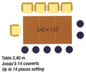 Dimension billard table 240 x 135 cm avec 14 couverts