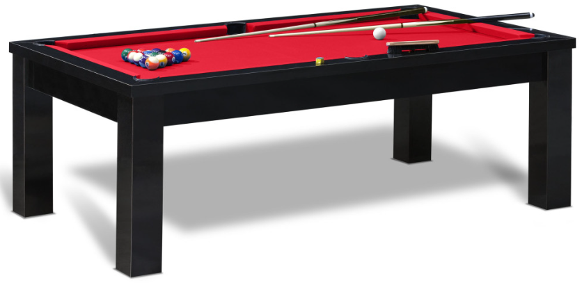 Billard noir et tapis de billard rouge