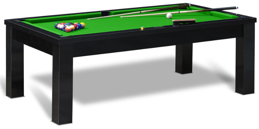 Billard noir et tapis de billard vert pool