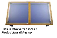 Table billard convertible avec dessus table verre dépolie