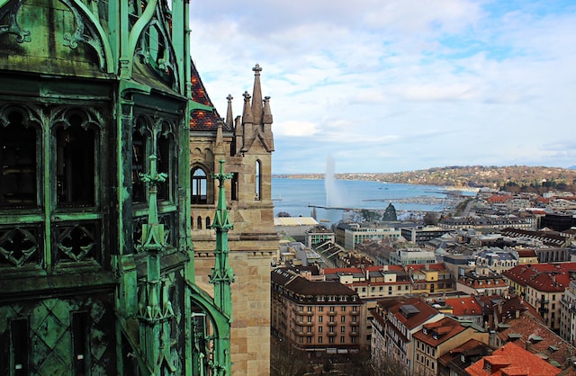 Sur les hauteurs de la ville de Genève en Suisse
