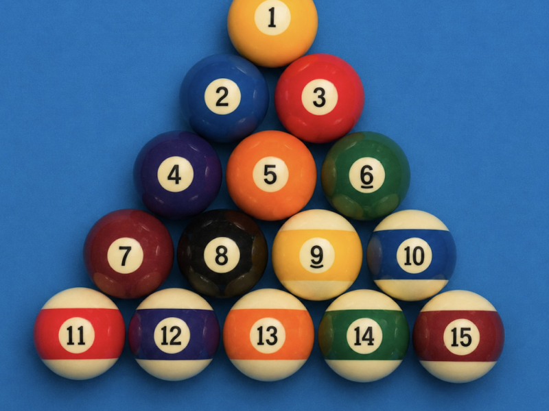 Placement des boules de billard américain dans un triangle